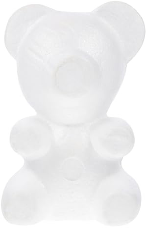 Operitacx Styropor Bär Modell 18.6 X 12 X 11 cm Weiß Schaumstoff Figur Für DIY Bastelprojekte Blumenarrangements Aquarium Dekoration