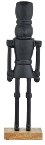 Weihnachtsfigur Nussknacker handgemacht aus Aluminium in Schwarz 32 cm