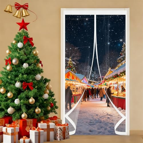 Magnet Wärmeschutzvorhang 99 x 210 cm Geräuschisolierung Winddicht Wasserdicht Haustierfreundlich, Isolierter Türvorhang Thermo für Küche Balkone, Schlafzimmer, A