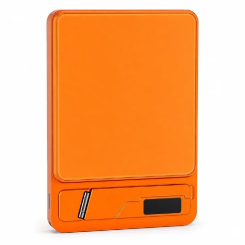 Elprico Portable Charger, 3 in 1 Magnetic Power Bank with Stand, 10000mAh Wireless Battery Pack 20W Fast Charging with Type C Cable, Powerbank for Phone 12 to 17 (Orange)