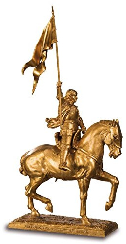 Isideco Jeanne d’Arc Gold auf Pferd mit Fahne - Johanna von Orleans