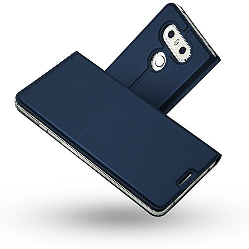 Radoo LG G6 Lederhülle, Premium PU Leder Handyhülle Brieftasche-Stil Magnetisch Folio Flip Klapphülle Etui Brieftasche Hülle [Karte Halterung] Schutzhülle Tasche Case Cover für LG G6 (Blau)