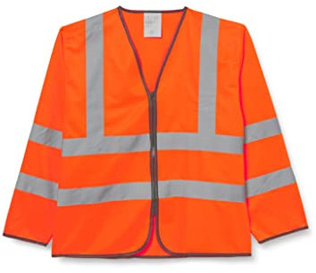 Supertouch 32684 Long Sleeved Hi Vis Zip Vest, X-Large, Orange
