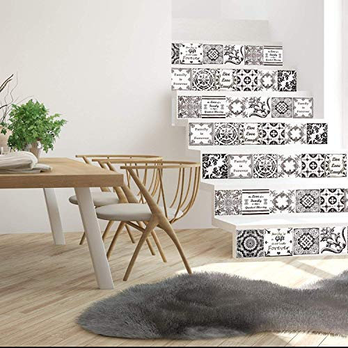 WALPLUS 15cm 24pcs English Quote Retro Brown Wall Tile Stickers Peel and Stick Backsplash Self-Adhesive Decals Vinyl Home Decor DIY Splashbacks Spring Easter Decoration Tile Paint Stick on Tiles Ideas