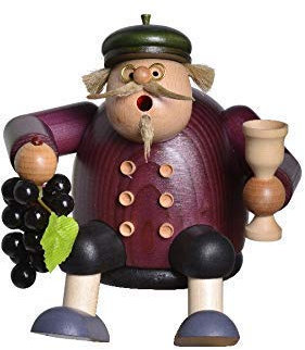 Rudolphs Schatzkiste Räuchermann Kantenhocker Winzer Weinglas BxTxH= 14x12x14cm NEU Rauchen Rauchfigur Rauchmann Räucherfigur Räucherkerze Smoker Kerze Figur Mann Holz Seiffen Erzgebirge Holz Schnee