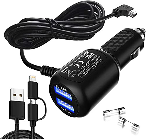 Car Charger for Garmin Nuvi,Garmin GPS Charger Cable,Mini USB Power Cord