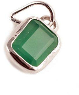 Stone gems Zertifizierter natürlicher Smaragd (Panna – Quecksilber-Geburtsstein 11,25 Ratti Silberanhänger, Edelstein, Smaragd, Edelstein, Smaragd