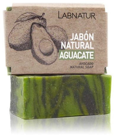 Labnatur Jabón Natural de Aguacate – Vegano y Artesanal con Aceite de Aguacate y Oliva – Nutre, Hidrata y Repara – Rico en Vitaminas A, D y E – Hecho en España – 100g