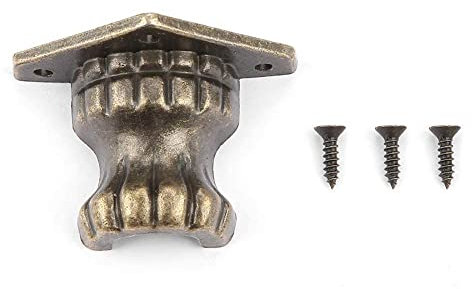 LANTRO JS 4PCS Messing Möbelfüße, Ecke standfüße Antik Dekorativer Ecke Fuß Standfüße für Antikes Holz Gehäuse Schmucktruhe