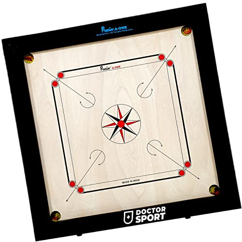 Carrom international Turnier Brett - A-One - 8mm Naturel Birch A Grade Holz Spielbrett - 12 kgs. - 74x74 cm - Outer 83x83 cm