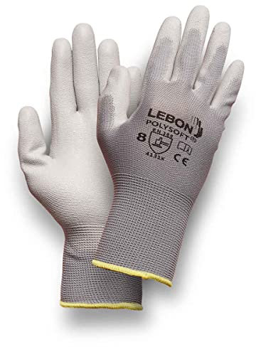 LEBON POLYSOFT Multifunktions-Arbeitshandschuh (Reparaturen, Feinarbeiten, Gartenarbeiten...). Leichter, bequemer und flexibler Handschuh, 12 Paar (9)
