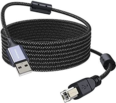 MOSWAG Cavo Stampante USB Tipo A a B 32,8 Piedi/10 Metri - Ad Alta Velocità per HP, Canon, Dell, Epson, Lexmark, Xerox, Brother, Samsung e Altri