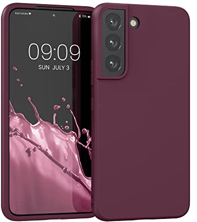 kwmobile Custodia Compatibile con Samsung Galaxy S22 Cover - Back Case per Smartphone in Silicone TPU - Protezione Gommata - viola bordeaux