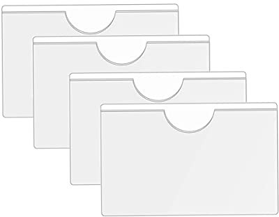 CARALL 4 Pezzi Portabollo per Auto, Porta Assicurazione Auto Adesivo, 11X8cm, Porta Permesso Parcheggio Auto, Portabollo Auto Parabrezza
