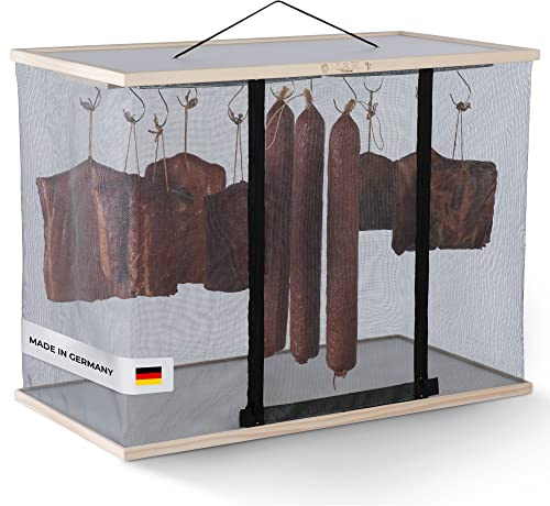 L.E.W hängender Reifeschrank – klappbare Reifekammer aus Holz für Wurst, Fleisch, Käse & Fisch – platzsparend zum Aufhängen