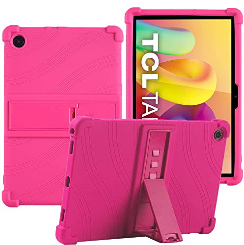 YHFZR Funda para TCL Tab 10L, Silicón Ligera Carcasa Antideslizante con Soporte para los niños para TCL Tab 10L 10,1 Pulgada, Rosado