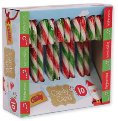 Peppermint Candy Canes Christmas Candy canes Suitable for Vegetarian and Vegan (10X Large, Red & Green)