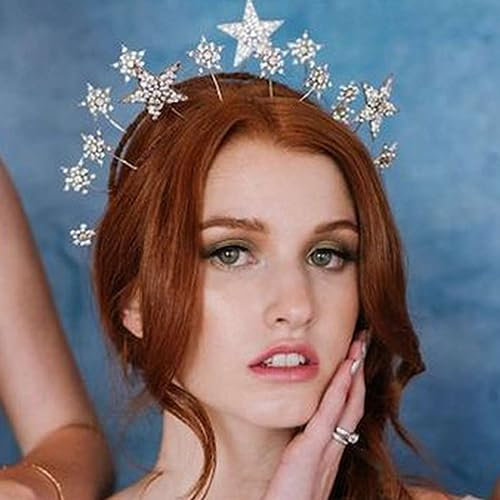 Generse Stern Stirnband Strass Haarband Geburtstag Party Kostüm Haarreifen Glitzer Haarschmuck für Frauen und Mädchen