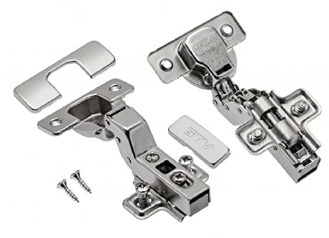 MS Beschläge Topfband Ø 35mm Möbelscharnier Türscharnier Prestige mit Soft Close Funktion Topfscharnier Kreuzplatte Möbelzubehör (Innenanschlag)