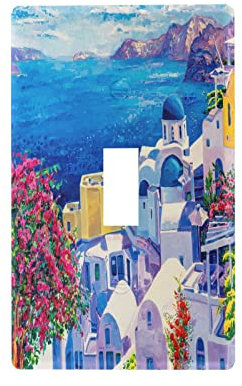Placa decorativa de pared para interruptor de luz de un solo interruptor de pintura al óleo original para interruptor de hogar, 4.5 x 2.7 pulgadas