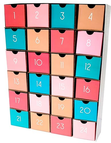 Nerdy Words Countdown-Box / Adventskalender mit Boho-Motiv, minimalistisch, modern