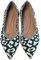 MACHSWON Women’s Ballet Dressy Flats Pointed Toe Knit Dress Shoes Slip On Casual Foldable Ballerina Walking Shoes (Green Leopard, Size 6)