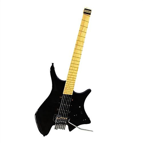 Kopflose E-Gitarre Schwarze 6-saitige E-Gitarre Ohne Kopf, Korpus Aus Eschenholz, Hals Und Griffbrett Aus Ahorn Mit Tremolo