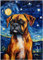 Starry Night Boxer Dog Jigsaw Puzzle 300/500/1000 Piece (300pc (28×40cm))