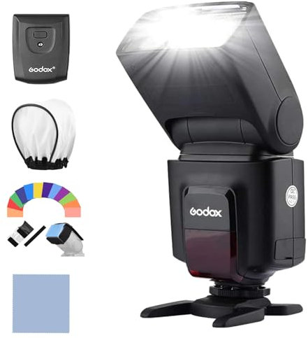 Godox TT520II Camera Flash Universal Camera Speedlite with AT-16 2.4G Wireless Trigger Transmitter GN33 S1 S2 Modes compatible with Canon Nikon Pentax