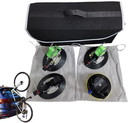 Kongou Porte-vélos de Toit, Support à Ventouse pour Porte-vélos - Porte-vélos sur Toit de Voiture avec Ventouse sous Vide - Support de vélo à Ventouse Multifonctionnel à dégagement Rapide