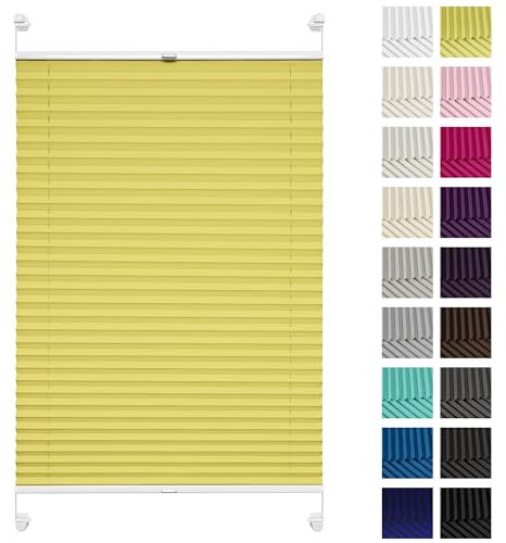 Rettika Plissee ohne Bohren, Plissee klemmfix, Pflaume, Breite: 30 cm, Höhe: 80 cm, Fensterrollo Sonnenschutz, Plisseerollo innen, Rollo für Fenster ohne Bohren