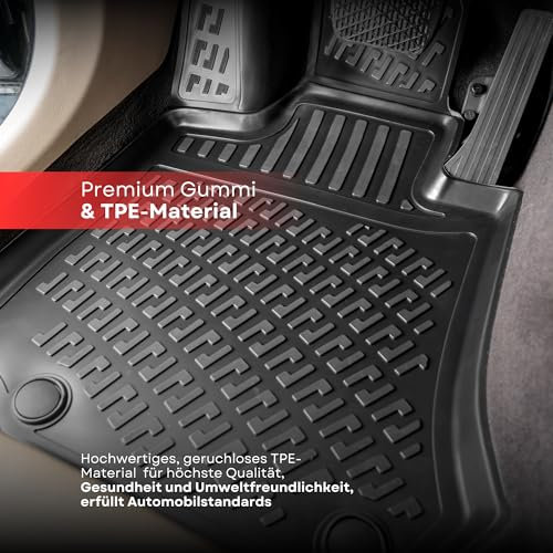fussmattenprofi.com 3D Gummimatten Set für Mercedes EQC Baujahr ab 2019 | Extra Hoher 5cm Rand Allwetter Auto Fussmatten I TPE Geruchlos rutschfest Fußmatten Zubehör