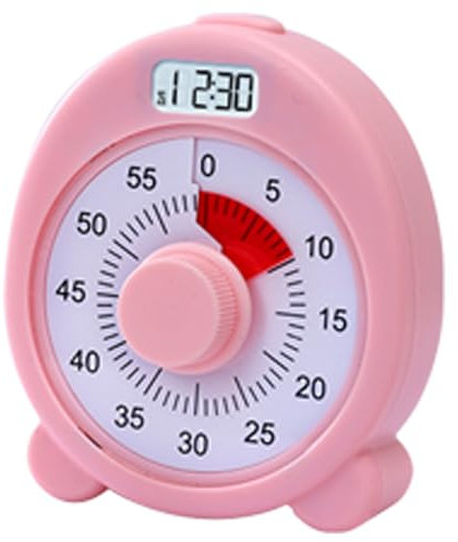 Temporizador Visual de 60 Minutos para NiñOs y Adultos, Temporizador de Cuenta Regresiva para Oficina, Cocina, Escuela, Aula, NiñOs, Temporizador MultifuncióN de Doble Pantalla con Respaldo MagnéTico