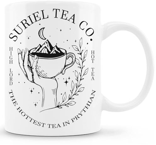 Zomhix Suriel Tea Co Coffee Mug 11oz - A Court of Thorns and Roses Merchandise Cup, Book Lovers Gift for Women Men, Bookish Gift, White