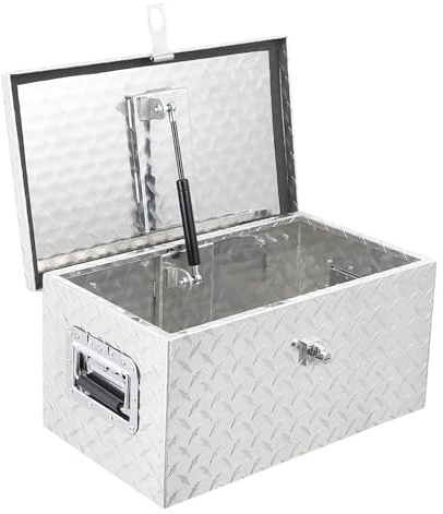 Garvee Cassetta portautensili in alluminio da 50,8 cm, con serratura e chiavi, resistente, impermeabile, organizer per camion per pick-up, rimorchio/furgone con maniglia laterale