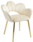 Poltrona Camera da Letto in Velluto Design Moderno, Sedia Conchiglia con Gambe in Metallo Placcato Oro Poltroncina da Salotto e Cucina con Seduta Morbida Imbottita Modello Fiorella - Beige