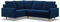 Mebligo - Ecksofa mit Schlaffunktion und Bettkasten Blank, Eckcouch mit Ottomane Links, Sofa L Form 226 x 175 x 92 cm, Couch mit Bonellfedern, Ecke Sofa Wohnzimmer, Schlafsofa - Marineblau