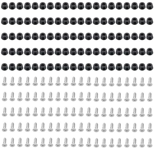 100PCS Rubber Feet, Round Cutting Board Rubber Feet, Non Slip Chopping Board Legs with Screws, Bumper Furniture Table Amplifier Speaker Cabinet Floor Protector Desk Printer Leg Pads D18*15*H8mm