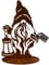 Terma Stahldesign Rostfigur Gartenfigur Zwerg 40 cm Winterzwerg Wichtel tolle gartendeko aus Rost-Metall, deko rostoptik, Rostfiguren Tiere,