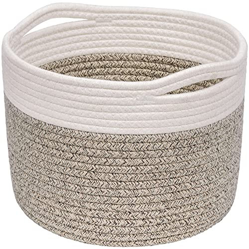 Small Storage Basket, Cotton Rope Basket for Shelves, Baskets for Gifts Empty, Storage Organizer for Toy, Dog Toy Baskets, 24 x 24 x 18 cm