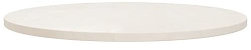 Annlera Tischplatte aus Holz Runder Desktop Dekorplatte Schutzplatte Ersatztischplatte für Esstische Couchtische oder Gartentische Modernes Design Leicht zu Reinigen Weiß 80x2,5 cm