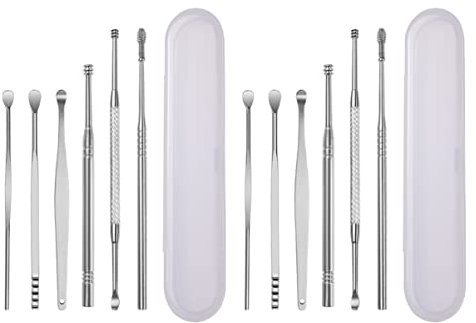 SEWOART 2 Stück Ohrenschmalzlöffel Aus Edelstahl Mit Aufbewahrungsbox Rostfrei Und Sicher Für Kinder Erwachsene Wiederverwendbares Ohrreinigungsset Für Hygienische Entfernung Von Ohrenschmalz