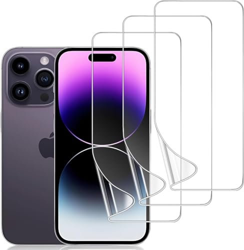 DYNASCO 3 Pack for iPhone 14 Pro Max TPU Screen Protector, Self-Healing HD Clear Soft Flexible TPU Hydrogel Film for iPhone 14 Pro Max 6.7 - Scratch-Resistant, Bubble Free, Easy Installation