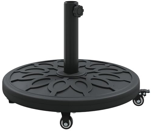 vidaXL Base per Parasol Ruote per Poli Ø38-48 mm 13 kg Rotonda
