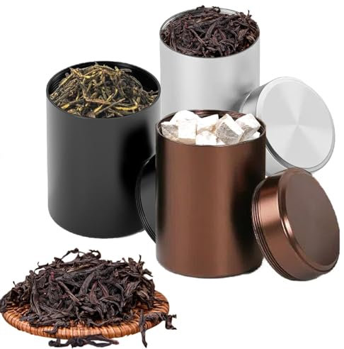 GegXcn Smell Proof Jar, 3 PCS Aluminum Storage Jars, Portable Small MiniSmell Proof Airtight Bottle Multipurpose Container, for Coffee, Tea, Sugar, Spices, Travel Storage (60ml)