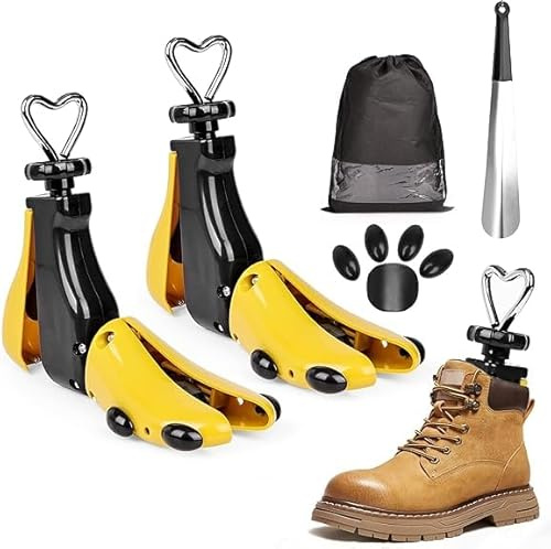Gebrazy 2 Stück Schuhdehner Damen Herren, Schuhdehner Schuhweiter, Schuhspreizer für zu Enge Schuhe für Herren, Damen, Sneakers, Stiefeletten (Gelb, 40-47)
