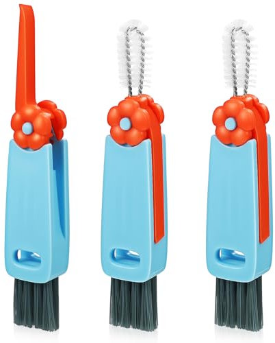 VICASKY 3 Pcs Portable Cup Lid Cleaning Brush Multi Function Straw Cleaner Bottle Cleaner Versatile and Cute Design for Up of Cups Lids