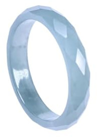 Blauer Jade-Bandring, natürlich, handgeschnitzt, facettiert, Jadeit, Ehering für Damen und Herren, Einheitsgröße, Achat