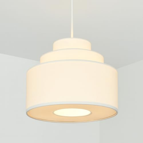 CGC Lighting 3 Tier Lampshade 30cm Ceiling Pendant Table Lamp Bedside Bedroom Lounge Hallway Kitchen (3 Tier White)