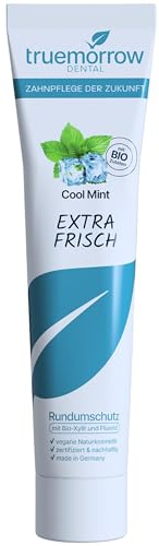 truemorrow Natürliche Zahnpasta mit Bio-Xylit & Fluorid (1.450 ppm) – vegane Naturkosmetik, ohne Titandioxid & Mikroplastik – nachhaltige Kreislauftube – Geschmack: Cool Mint